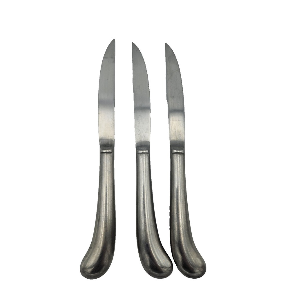 Rogers & Co Stainless‎ Steel Steak Knives Set of 3 Korea 9" Flatware